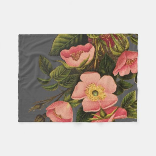 Rozen Mooi Roze Botanisch Fleece Deken (Voorkant (Horizontaal))