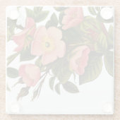 Rozen Mooi Roze Botanisch Glazen Onderzetter (Achterkant)