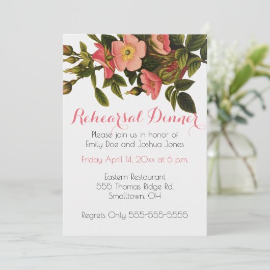  Rozen Mooi Roze Botanisch Kaart (Staand voorkant)