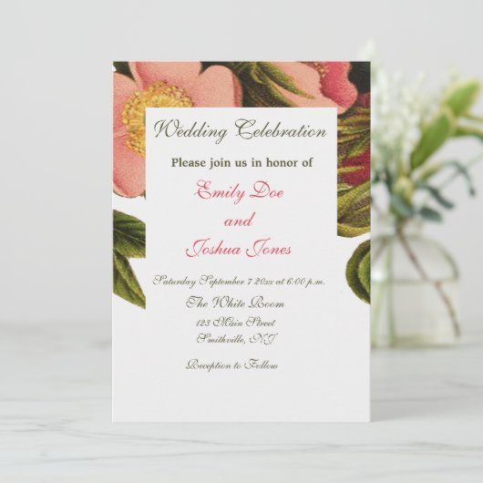  Rozen Mooi Roze Botanisch Kaart (Staand voorkant)