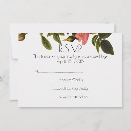  Rozen Mooi Roze Botanisch Kaart (Achterkant)