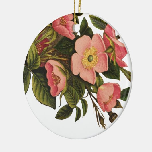  Rozen Mooi Roze Botanisch Keramisch Ornament (Links)