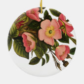  Rozen Mooi Roze Botanisch Keramisch Ornament (Achterkant)