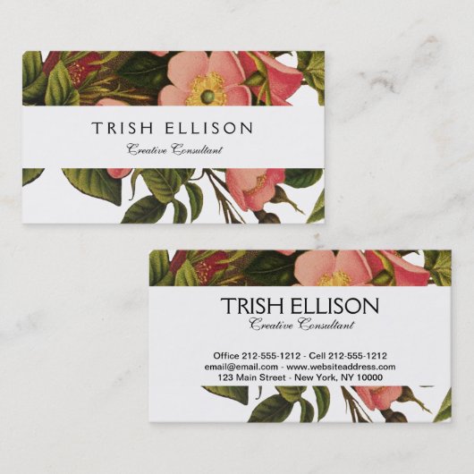 Rozen Mooi Roze Botanisch Visitekaartje (Voorkant / Achterkant)