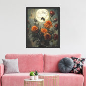 Rozen & Moonlight Webs Canvas Afdruk (Insitu (Woonkamer))