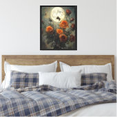 Rozen & Moonlight Webs Canvas Afdruk (Insitu (Slaapkamer))