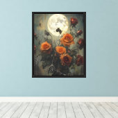 Rozen & Moonlight Webs Canvas Afdruk (Insitu (Houten vloer))