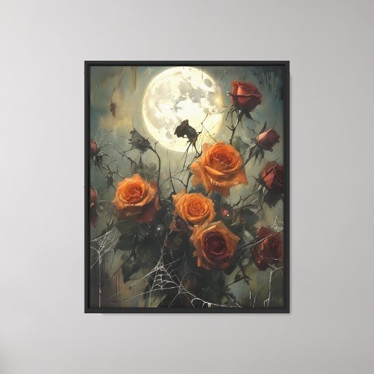 Rozen & Moonlight Webs Canvas Afdruk (Voorkant)