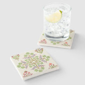 Rozen motief, gevouwen met M. en N. Ha Stenen Onderzetter (Zijkant)