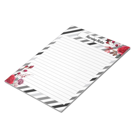 Rozen N Strepen_ Verpleging Notes Notitieblok (Schuin)