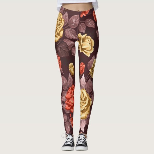 Rozen naadloos Leggings (Voorkant)