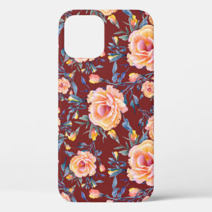 Rozen, naadloos, rood achtergrondpatroon Case-Mate iPhone case