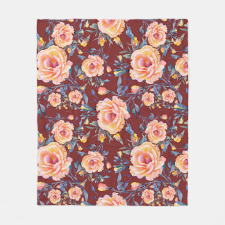 Rozen, naadloos, rood achtergrondpatroon fleece deken