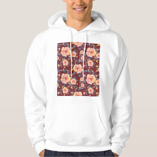 Rozen, naadloos, rood achtergrondpatroon hoodie