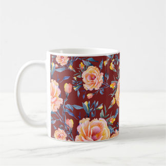 Rozen, naadloos, rood achtergrondpatroon koffiemok