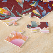 Rozen, naadloos, rood achtergrondpatroon legpuzzel (Zijkant)