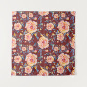 Rozen, naadloos, rood achtergrondpatroon wandkleed (Voorkant (horizontaal))