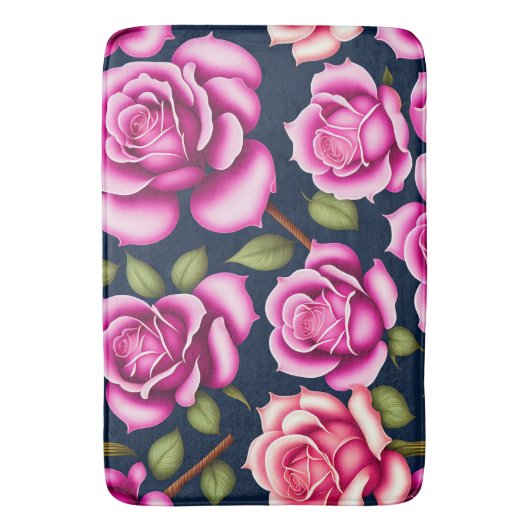 Rozen naadloze Patroonplaat Valentijnsdag Bath Mat (Voorkant Verticaal)