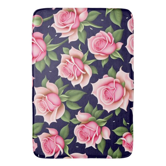 Rozen naadloze Patroonplaat Valentijnsdag Bath Mat (Voorkant Verticaal)