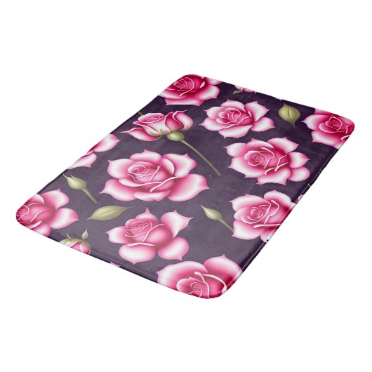 Rozen naadloze Patroonplaat Valentijnsdag Bath Mat (Gekanteld)