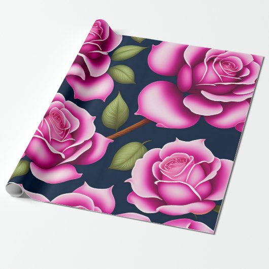 Rozen naadloze patroonValentijnsdag Cadeaupapier (Uitgerold)