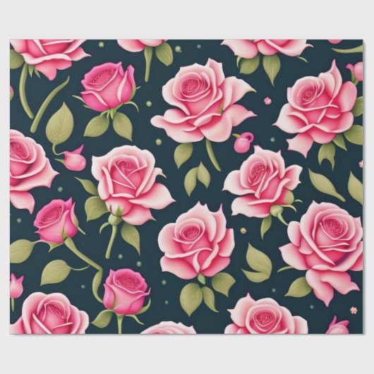 Rozen naadloze patroonValentijnsdag Cadeaupapier (Vlak)