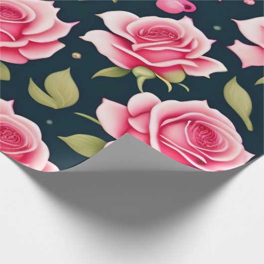 Rozen naadloze patroonValentijnsdag Cadeaupapier (Hoek)