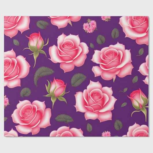 Rozen naadloze patroonValentijnsdag Cadeaupapier (Vlak)