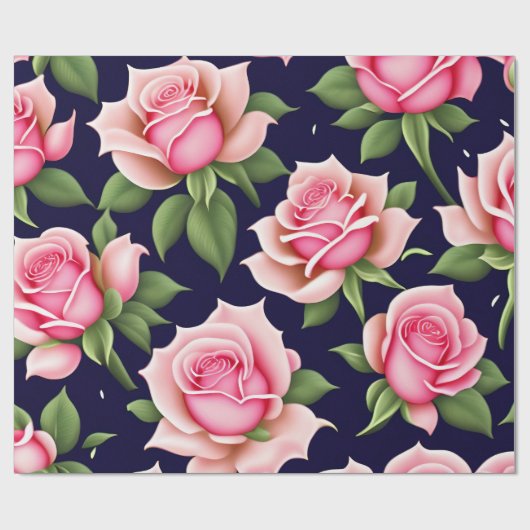 Rozen naadloze patroonValentijnsdag Cadeaupapier (Vlak)