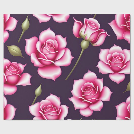 Rozen naadloze patroonverlooppap Valentijnsdag Cadeaupapier (Vlak)