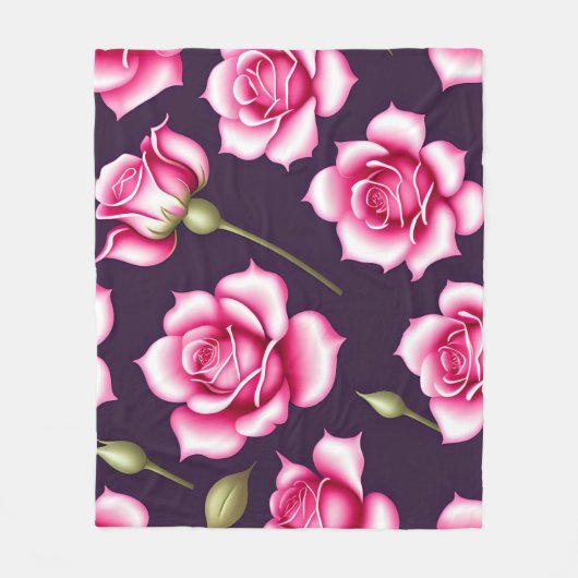 Rozen naadloze Valentijnsdag flesje leeg Fleece Deken (Voorkant)