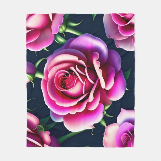 Rozen naadloze Valentijnsdag flesje leeg Fleece Deken (Voorkant)