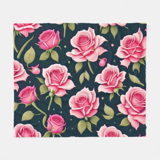 Rozen naadloze Valentijnsdag flesje leeg Fleece Deken (Voorkant (Horizontaal))