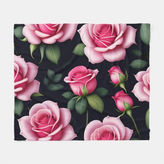 Rozen naadloze Valentijnsdag flesje leeg Fleece Deken (Voorkant (Horizontaal))