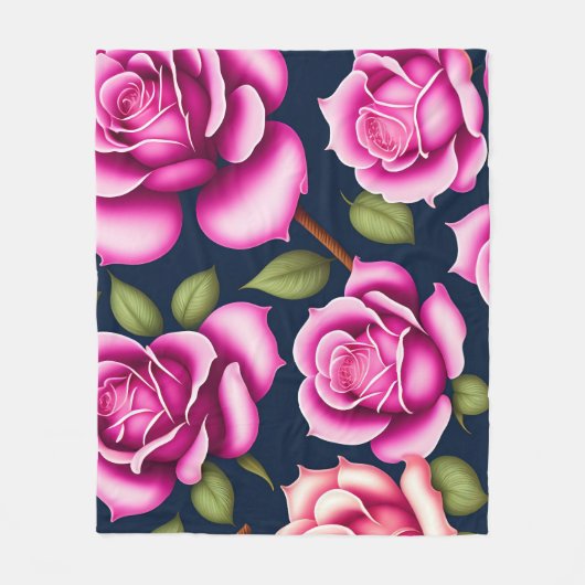 Rozen naadloze Valentijnsdag flesje leeg Fleece Deken (Voorkant)