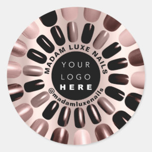 Rozen Nails Stylist Studio Custom Logo MMODERNN Ronde Sticker