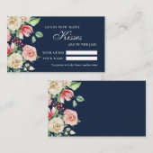 Rozen Navy Blue Hoeveel Kisses-gamekaart Plaatskaartje (Voorkant / Achterkant)