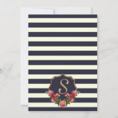 Rozen Navy Stripes en Goud Vrijgezellenfeest Kaart (Achterkant)