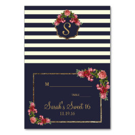 Rozen Navy Stripes en Gouden Plaatsen Kaarten