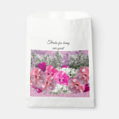 Rozen nep roze glitters zakje met bruidsmeisjesgun (Voorkant)