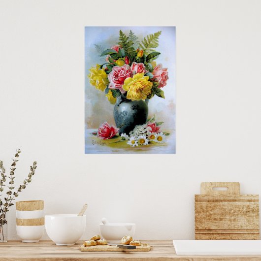  Rozen, nog steeds levend, Paul De Longpre Poster (Keuken)