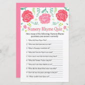 Rozen Nursery Rhyme Quiz baby shower game (Voorkant / Achterkant)