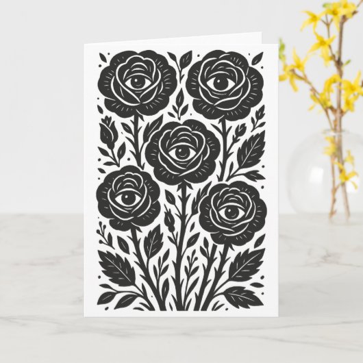 Rozen ogen kaart (Gele Bloem)
