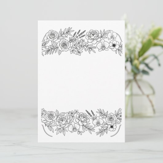 Rozen, Olijftakken en Lavendel Kaart (Staand voorkant)