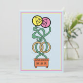 Rozen omarmen Art Nouveau huwelijksuitnodiging Kaart (Staand voorkant)