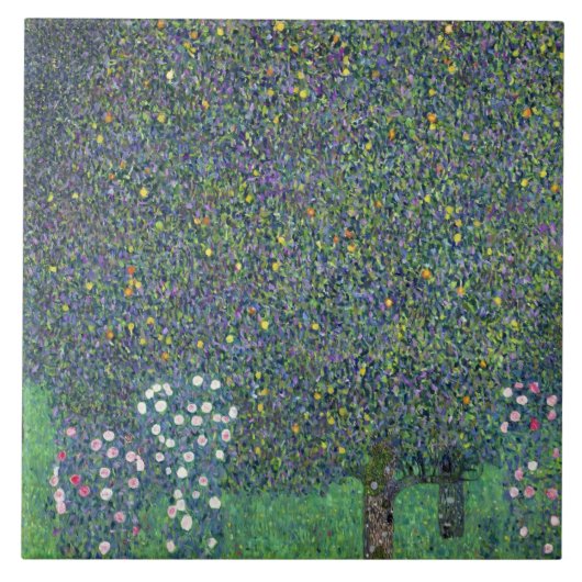 Rozen onder de bomen, c.1905 tegeltje (Voorkant)