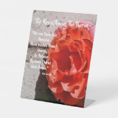 Rozen onder de doornen reclamebord met voetstuk (Voorkant)