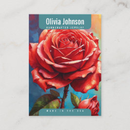 Rozen Oorbellen Sieraden Display Kaart Visitekaartje