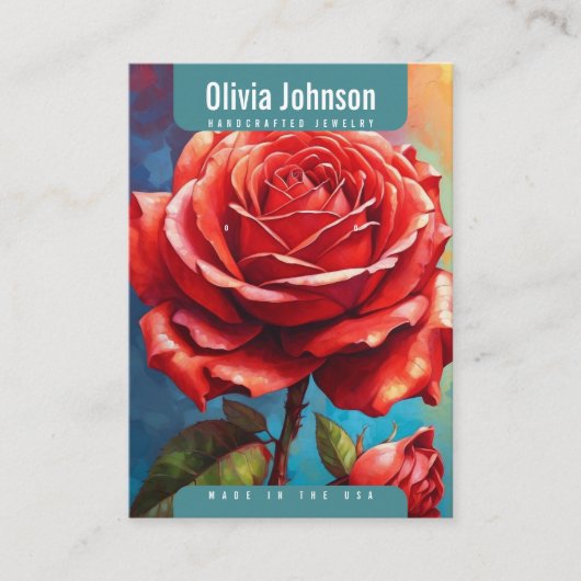 Rozen Oorbellen Sieraden Display Kaart Visitekaartje (Voorkant)