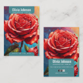 Rozen Oorbellen Sieraden Display Kaart Visitekaartje (Voorkant / Achterkant)